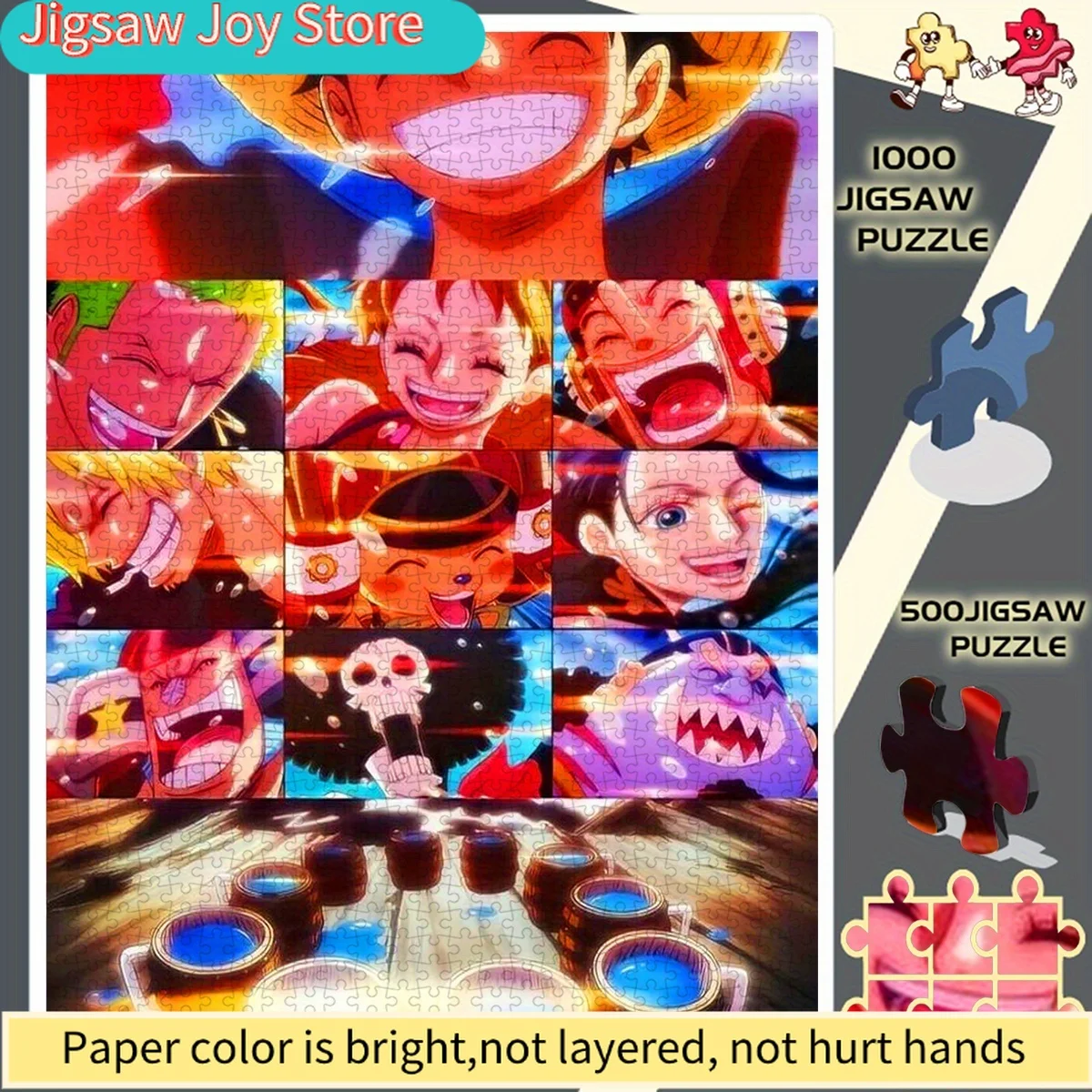 

A Perfect Choice for Enthusiasts, The 500pcs And 1408pcs Straw Hat Crew Puzzles Bring Joy And Smiles. These Paper Puzzles Are