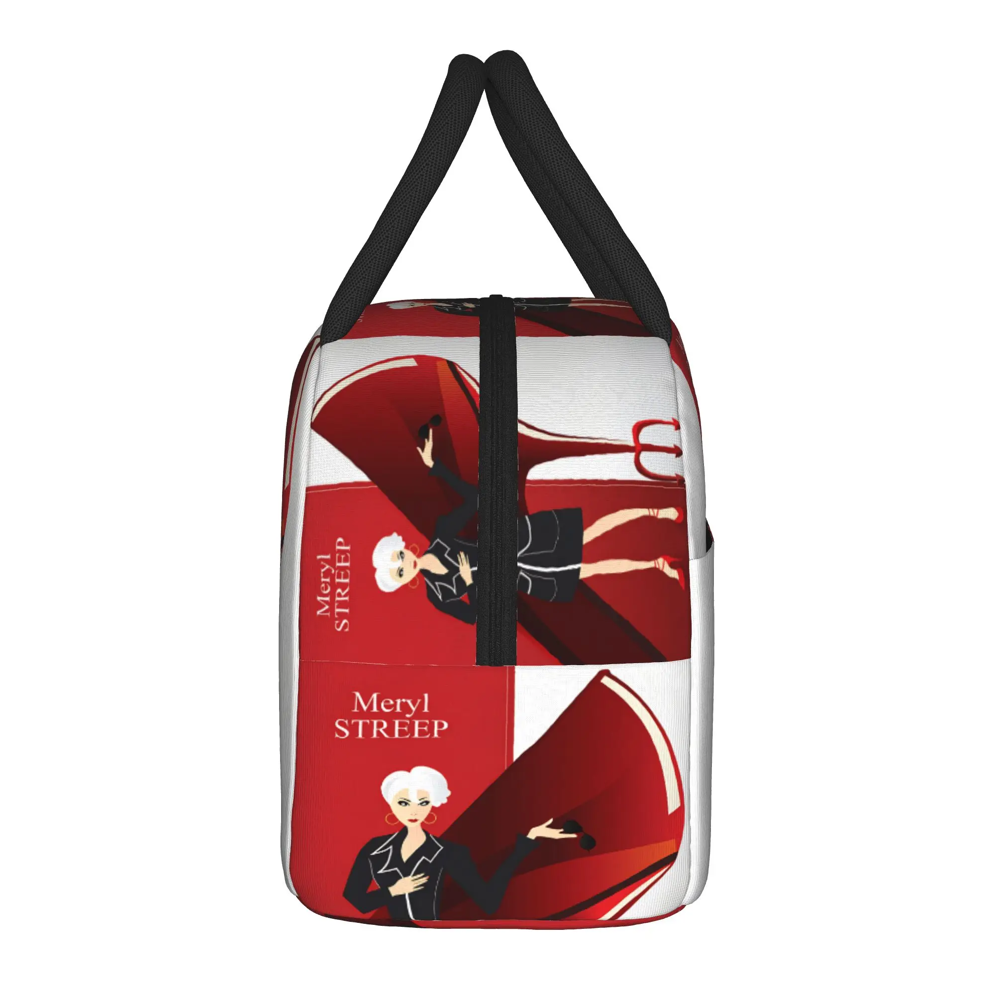 The Devil Wears Pradad Lunch Bag Film  Portable Zipper Lunch Box Women Travel Print Cooler Bag Vintage Oxford Thermal Lunch Bags