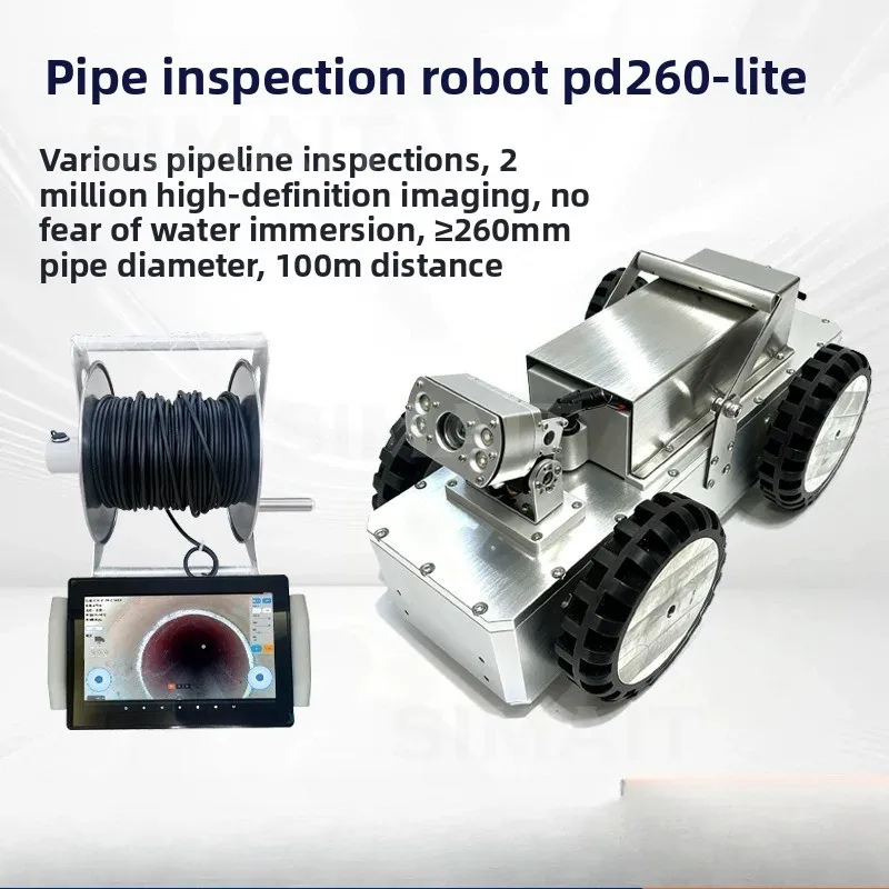 Waterproof Sewer Pipe Inspection Robot | Pipeline Crawler Camera for Municipal Drainage & Industrial Testing