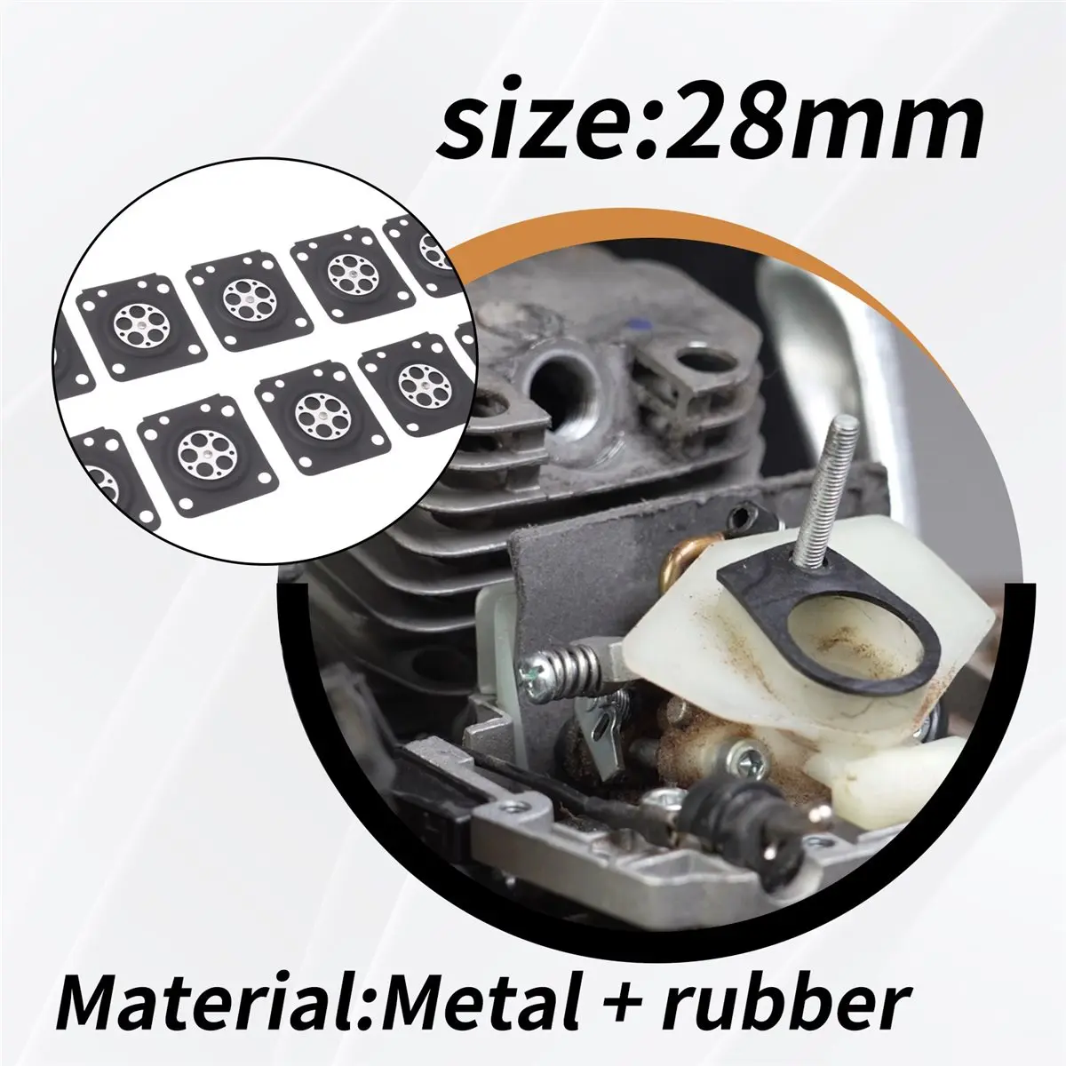 #95S (black)10Pcs Carburetor Membrane Gasket Set For Zama Ms210 Ms230 Ms2500,DIY & Tools