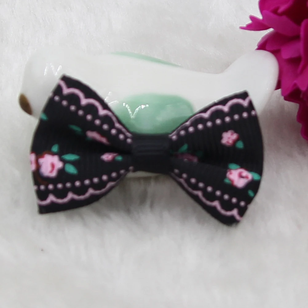 

60 PCS Ribbon Bow Ornaments Bows Flower Patterns Crafts Ribbons for Tie Handmade Hair Child