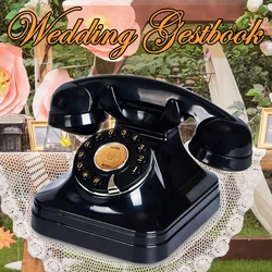 Voice Guest Book Phone Retro Rotary Style Antique Audio Message Book Telephone Recorder Vintage Telephone For Wedding Party