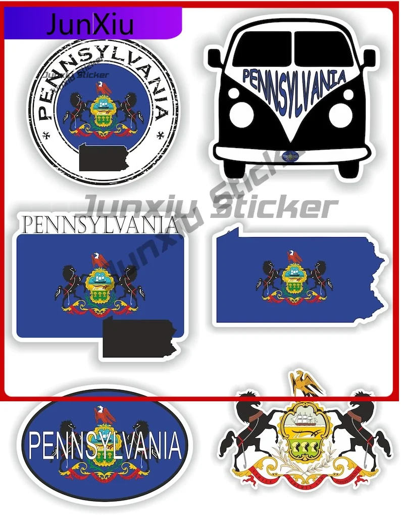 

Pennsylvania United States Flag Vinyl Stickers Occlusion Scratch Exterior Decals X 500 Motorcycle Stickers Decoration Accessorie