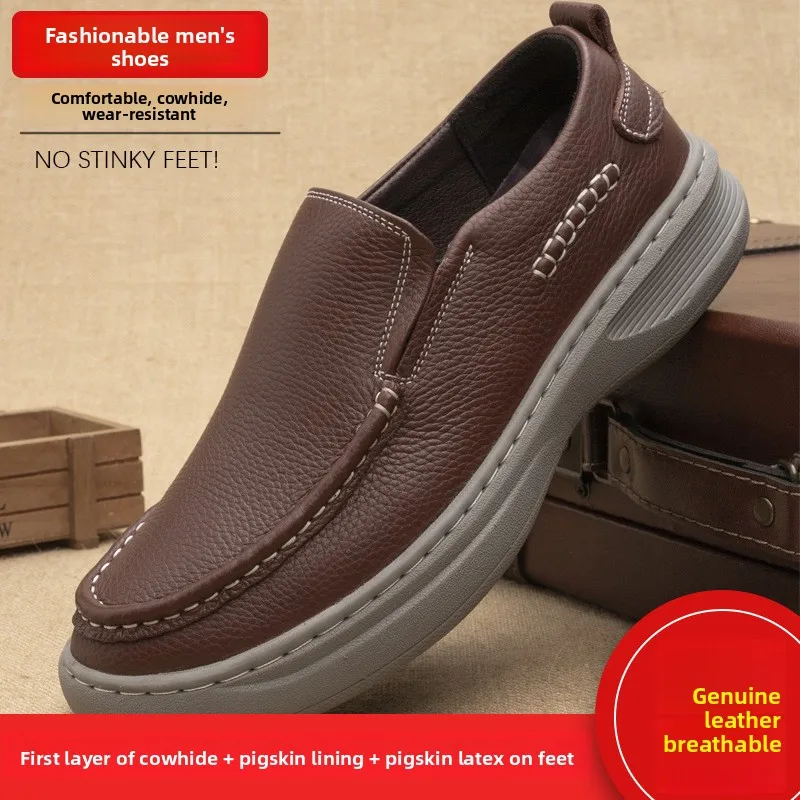 

2026 New Men's Shoes Casual Comfortable Men's Real Leather Shoes Premium Men's Loafers and Slip-ons Soft Leather Shoes for Men