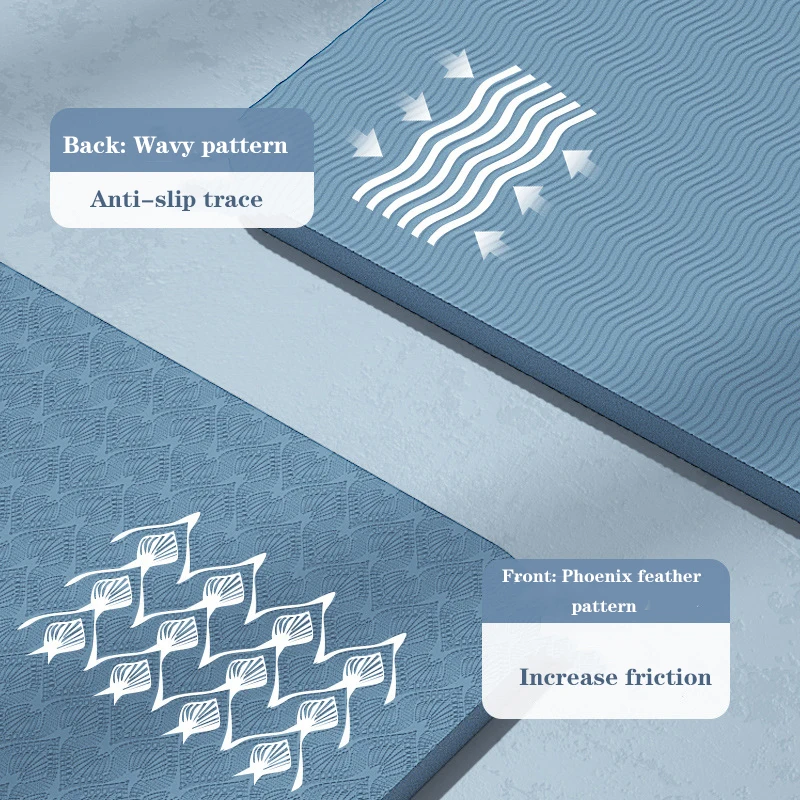 TPE للطي اليوغا حصيرة لاستراحة الغداء الطلاب قيلولة حصيرة مريحة ومريحة التخزين صديقة للبيئة المضادة للانزلاق حصيرة