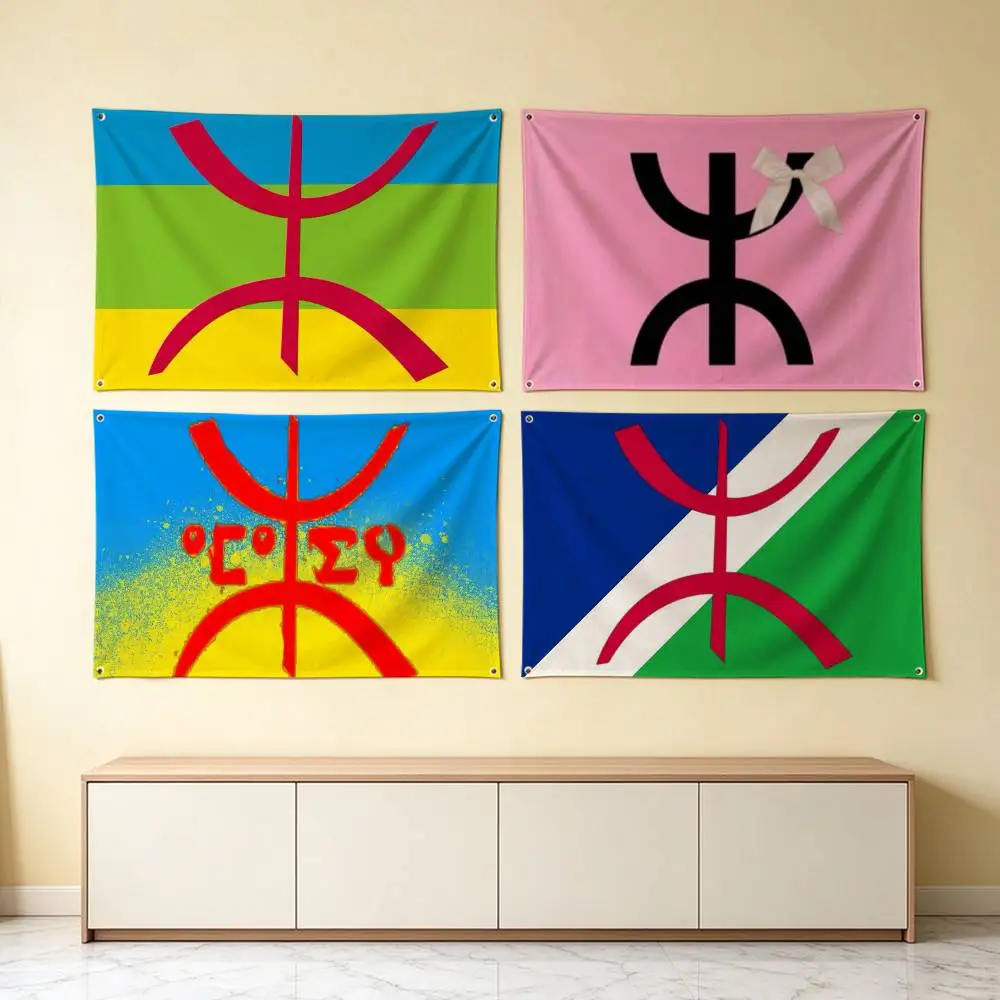ART Amazigh-H Berber Flag  Flags Wall Hanging Tapestry Outdoor Garage Room Decorative flag Background Blanket