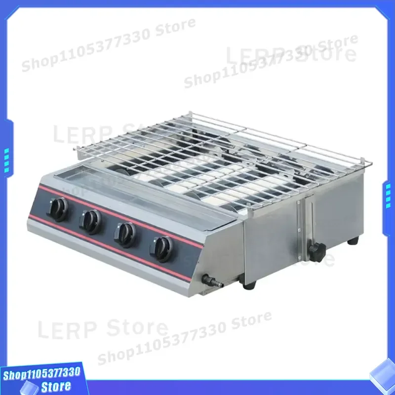 Stainless Steel Gas BBQ Grill Smokeless Commercial Kitchen Equipment for Restaurant Heavy Duty Outdoor Cooking Appliance