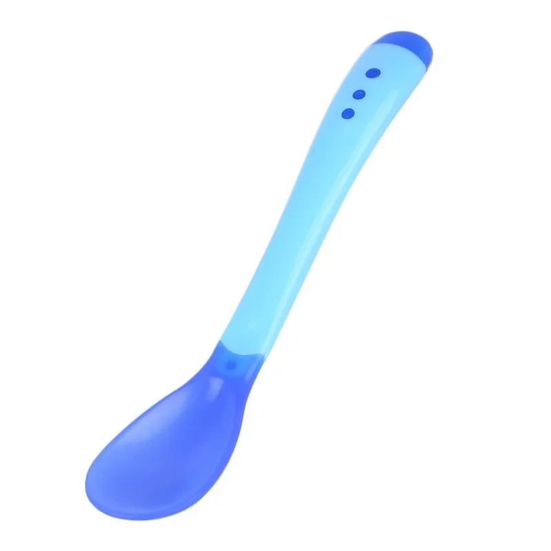 Baby Feeder Spoon Fork Temperature Sensing Fork Spoon Feeding Tableware Spoon for Baby Infant Solid Rice Paste Feeder Dinnerware