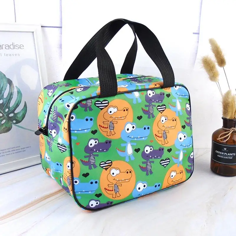 Bolsa de Almoço em Estilo Cartoon para Mulheres, Bolsa de Armazenamento à Prova d'Água para Viagem, Piquenique, Escola e Escr...