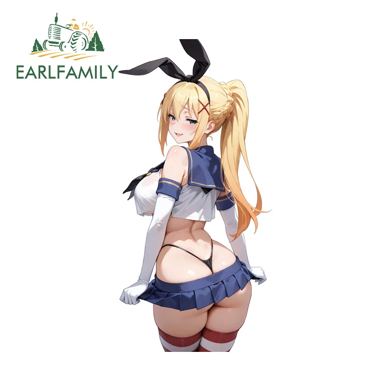 

EARLFAMILY Kawaii Darkness Bunny Girl автомобильная наклейка личность Лоли сексуальная задница окна наклейка багажник Декор для ноутбука автомобильные аксессуары