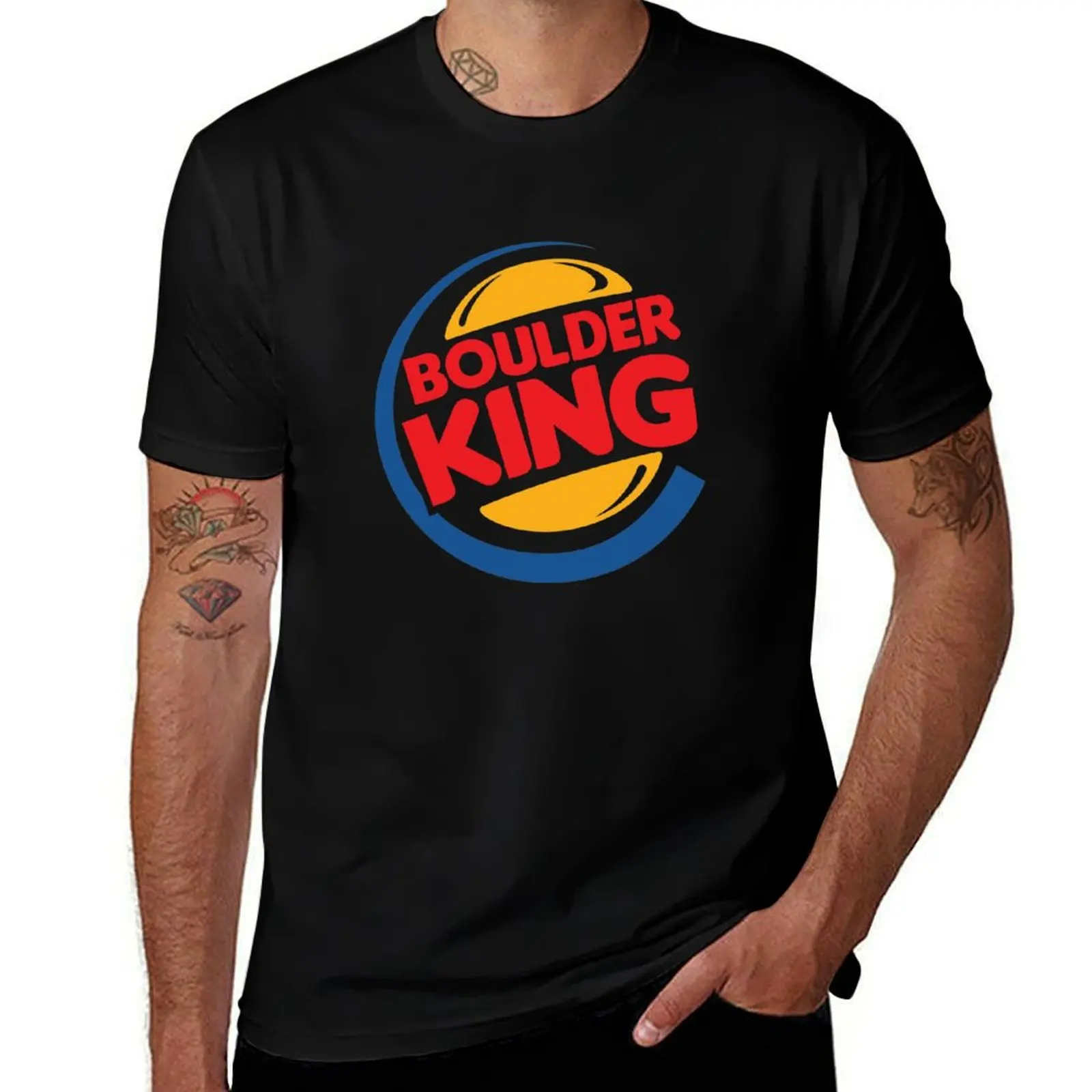 Boulder King - Burger King T-Shirt Basic Short Sleeve T-Shirt for Men