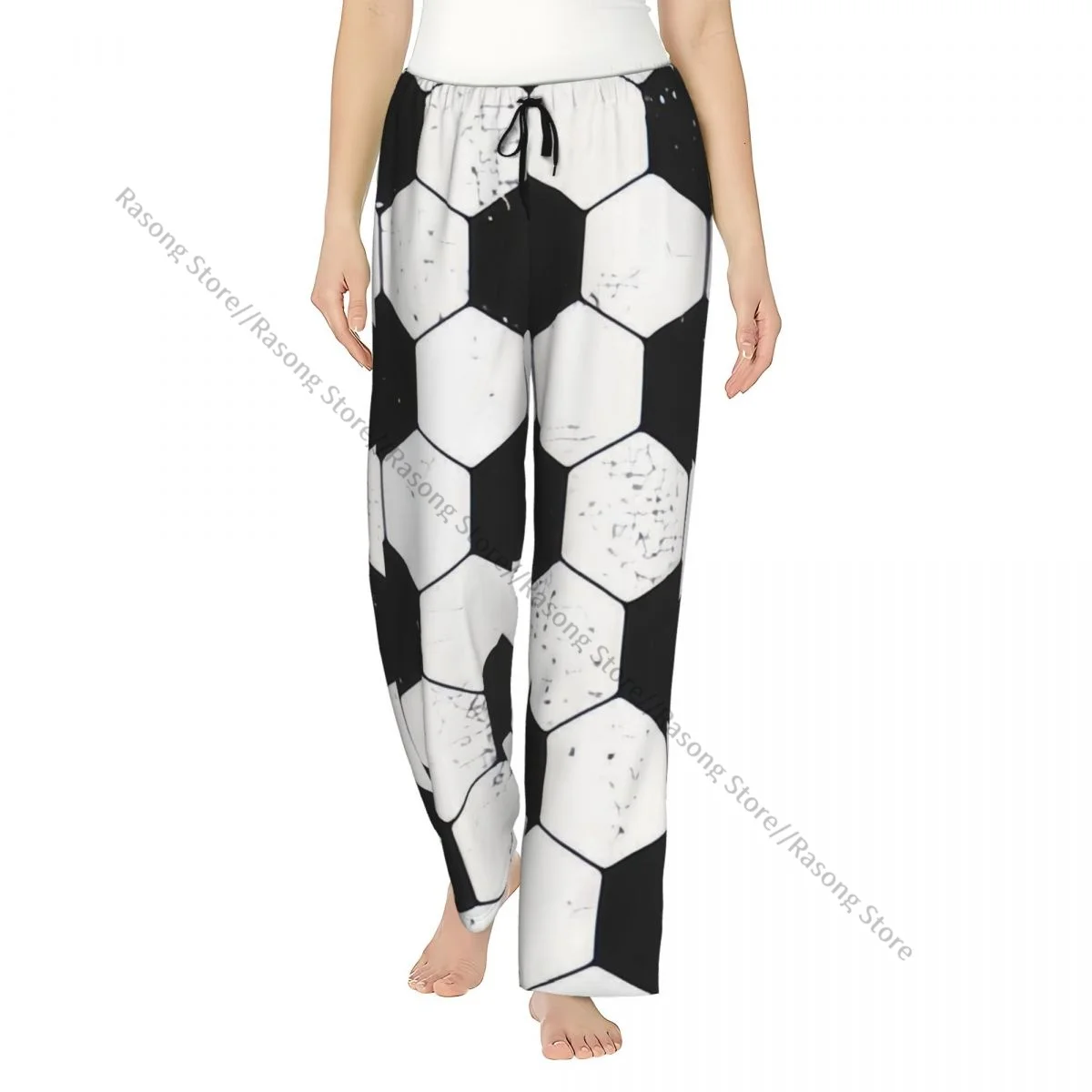 

Пижамные штаны для женщин, футбольный мяч в стиле гранж, штаны для сна, домашняя одежда для дома