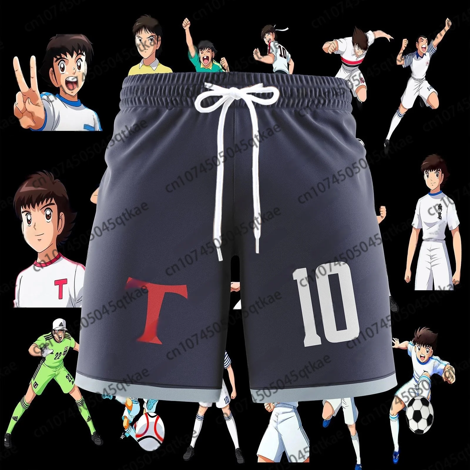 

Captain Tsubasa School Nansheng Olive and Benji Football Team Uniform Beach Pants High Quality Clothing Summer Men Casual Shorts