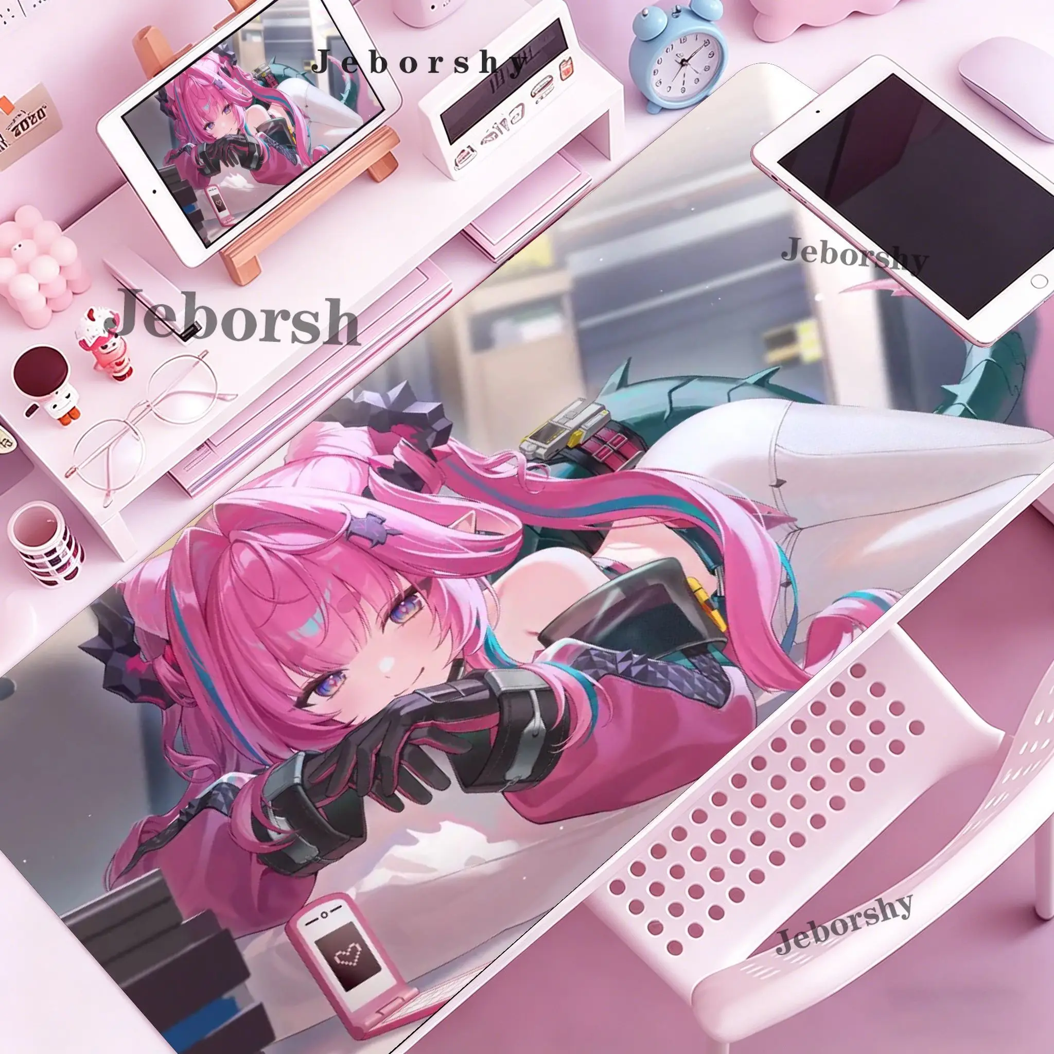 XXL Game Arknights Endfield Yvonne Mouse Pad Rug Non-slip Rubber Gamer Computer Mats Desk mat Laptop Office Large protective pad