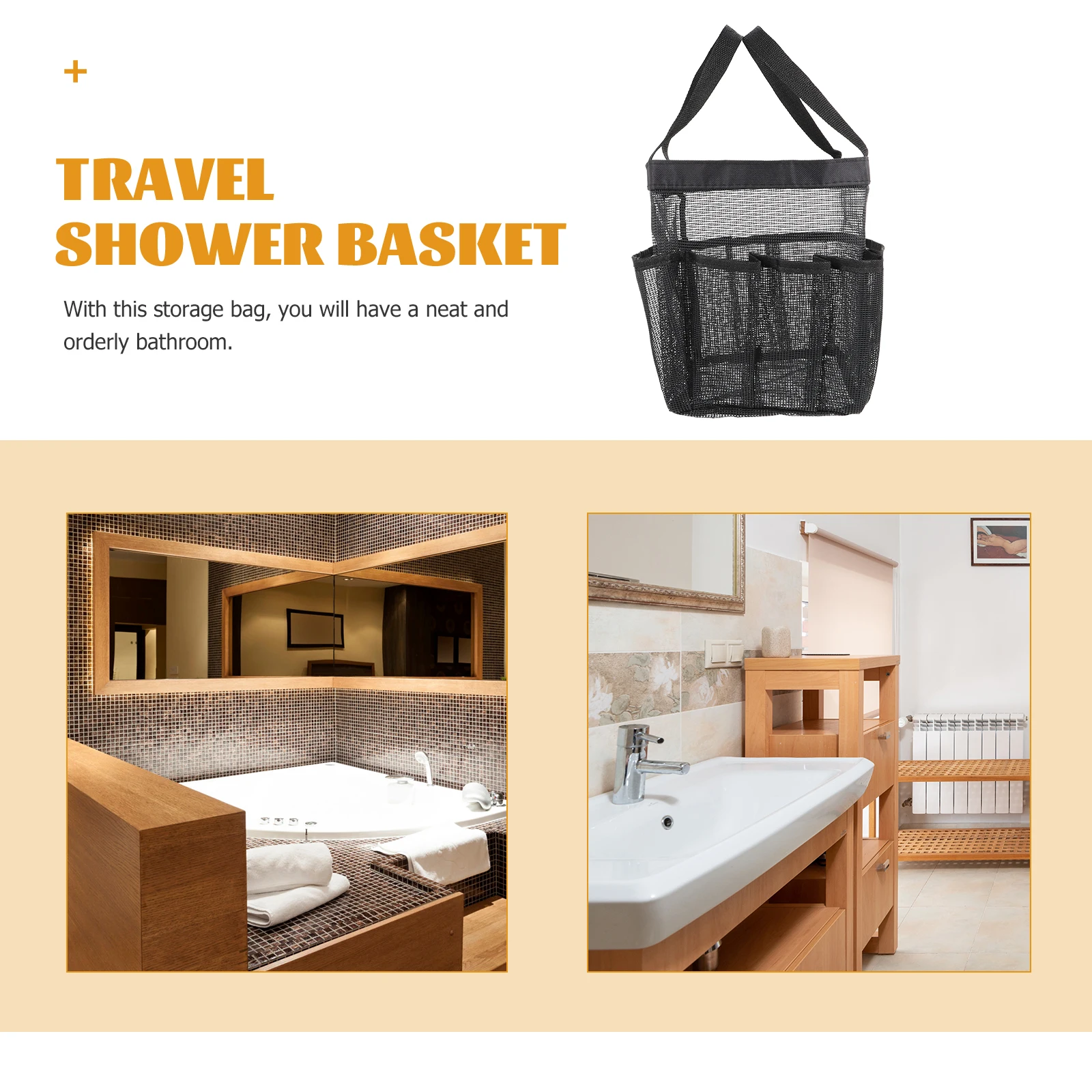 

Nylon Storage Bag Bathroom Mesh Tote Portable Travel Basket Toiletry Organizer Dorm Essentials Safe Durable Large Opening Design