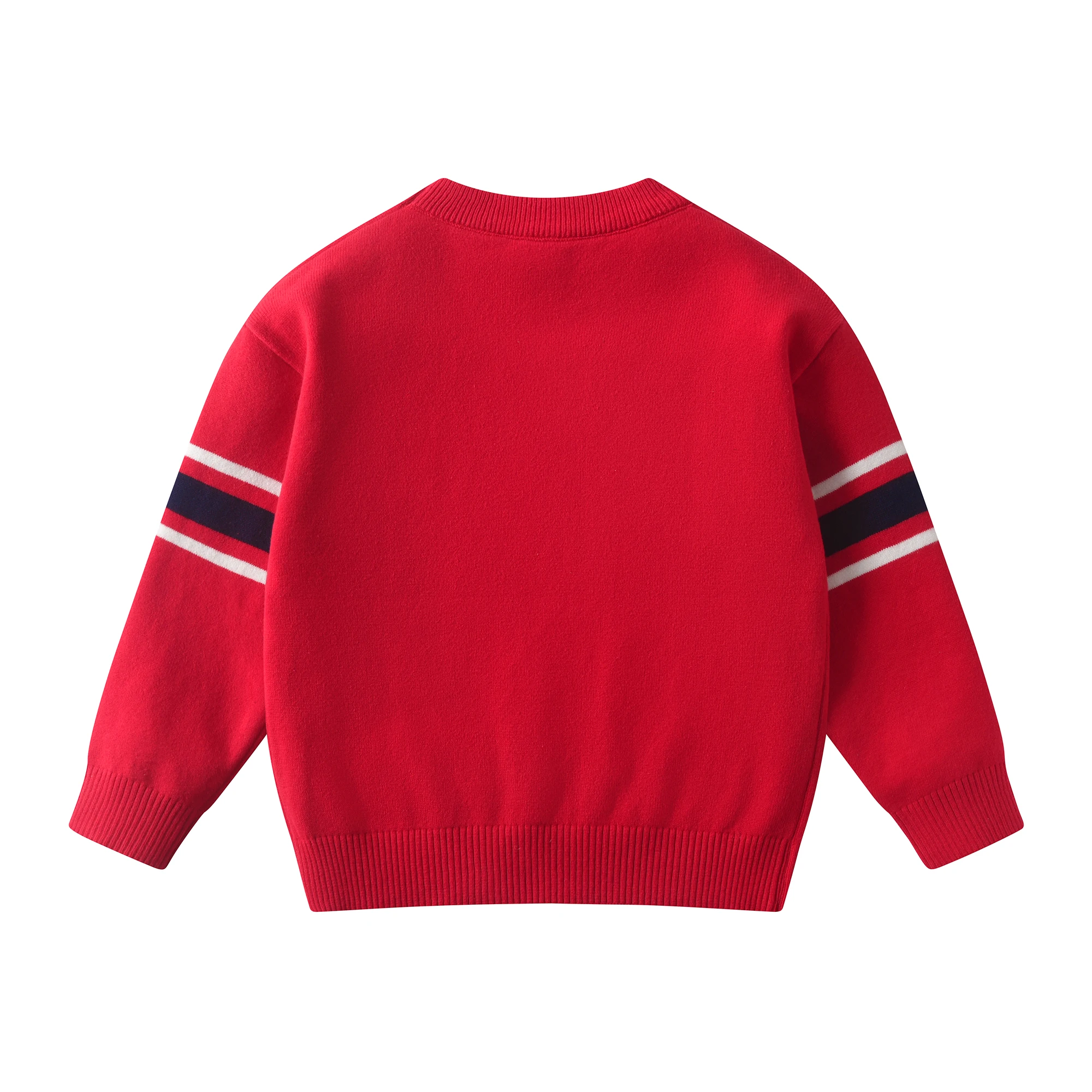 Boys Cotton Long Sleeve Sweatshirt, Kids Letter Patch Crew Neck Warm Casual Pullover Tops Sweater for Boy