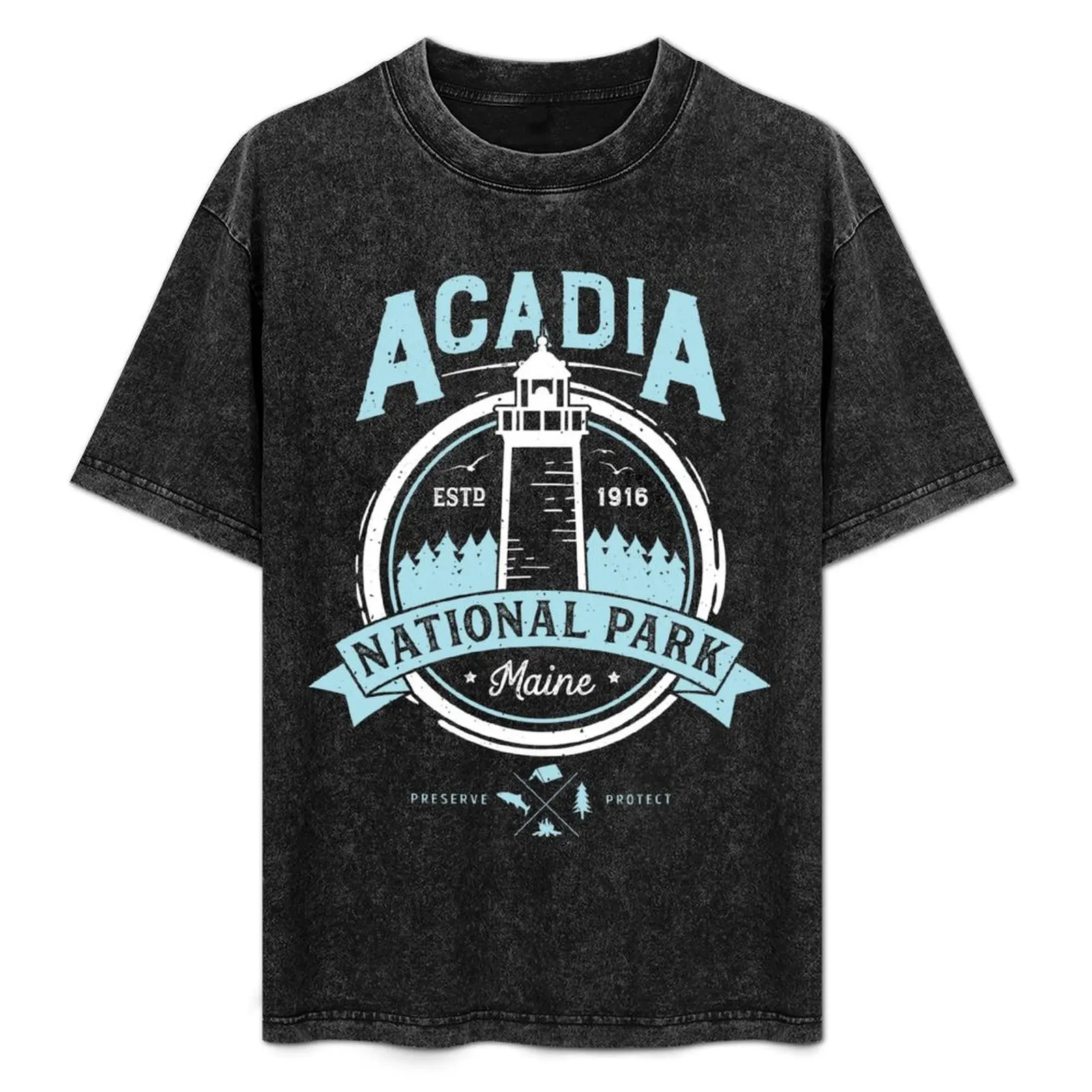 Acadia National Park Maine Vintage T Shirt Men Women T-Shirt summer top plain custom t shirt mens t shirts casual stylish