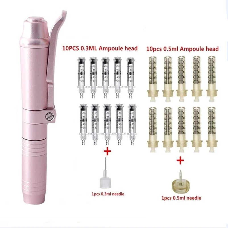 

2 in1 Meso Injection Gun Hyaluron Pen 0.3ml&0.5ml Head Gold Hyaluronic Acid Pen Meso Gun Nebulizer Lip Injection Anti Wrinkle