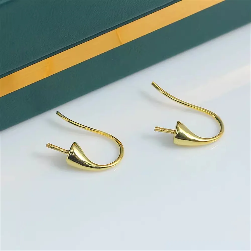 

10 шт. позолоченные жемчужные серьги-гвоздики, основания для самостоятельного изготовления ювелирных изделий для аксессуаров ручной работы, игла для ушей из стерлингового серебра S925