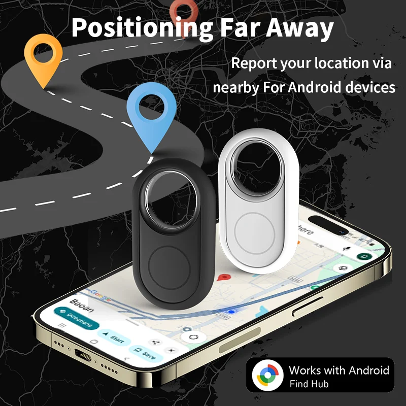 4-PCS جهاز تعقب لمسافات طويلة أندرويد مع غلاف سيليكون لجوجل فايند هاب محدد الصوت العلامة الذكية لبيكسل موتورولا فيفو GMS #1