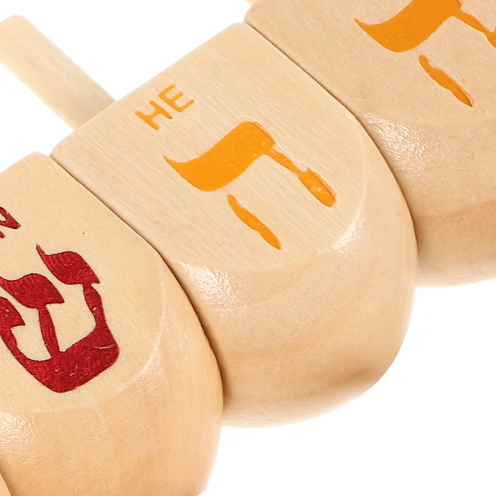 1Set Chanoeka Houten Dreidel Spinning Ontwerp Comfortabele grip voor Chanoeka Dreidel Spel en Vakantiedecoraties
