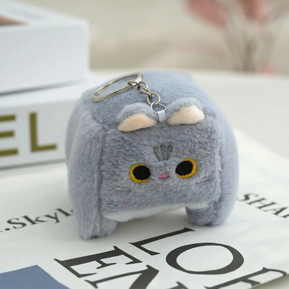 Kawaii Cat Doll Plush Toy Standing Cube Cats Plushies Animal Plush Doll Keychain Pendant Kids Birthday Gift