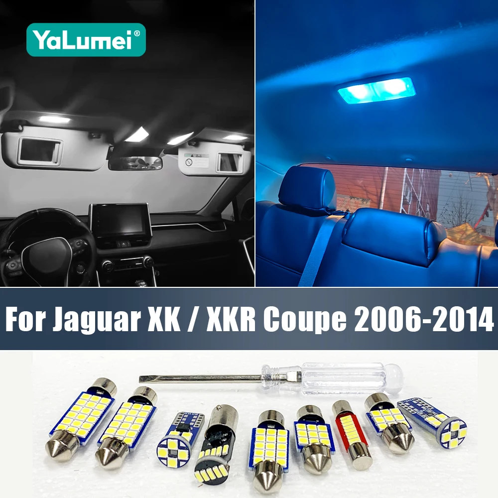 

Для Jaguar XK / XKR Coupe 2006-2012, 2013, 2014: Комплект из 13 светодиодных ламп для салона автомобиля (лампа для чтения, зеркало, подсветка перчаточного ящика, багажника)