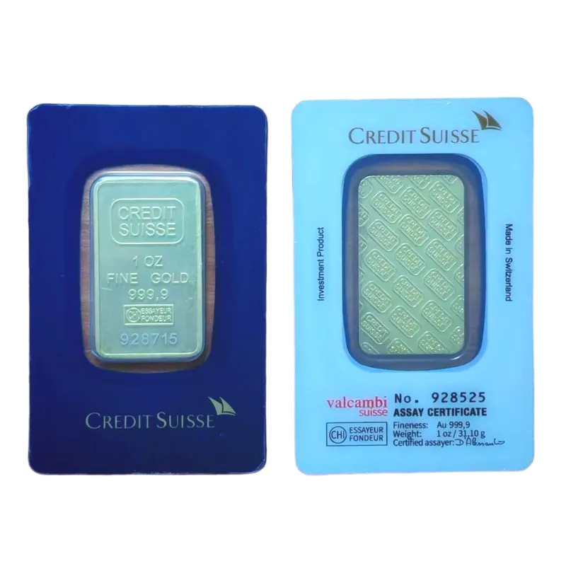 1 ~ 10 Stück 1:1 Original 1oz Kopie Schweizer Goldstab Messing vergoldet Goldbarren mit verschiedenen Seriennummern