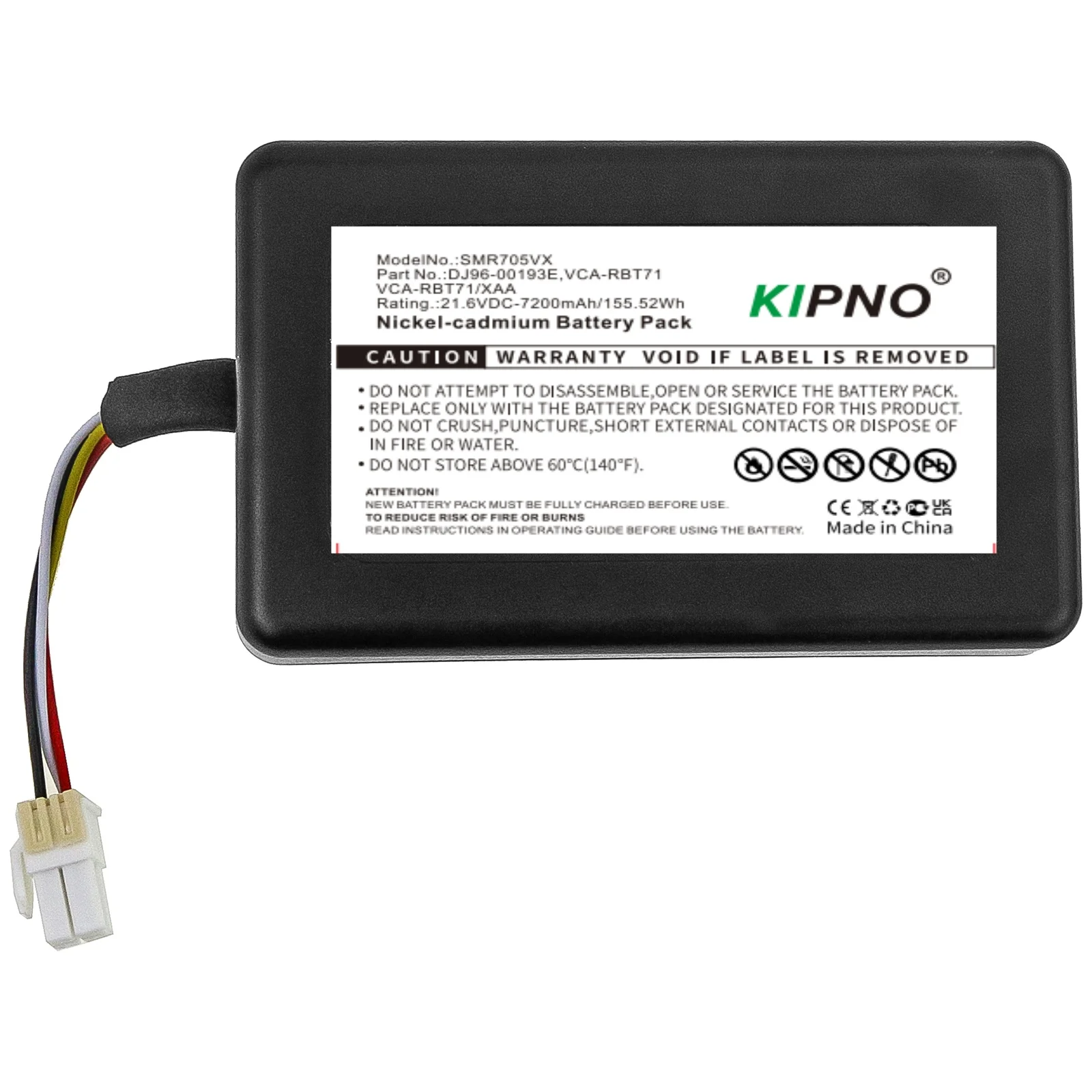 KIPNO Vacuum 7200mAh Battery for Samsung DJ96-00193E VR1AM7040WG/AA VR2AK9350WK VR1AM7010UW/AA VR1AM7040WG/AA VR1AM7010U5/AA