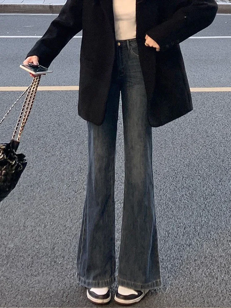 

Джинсы женские хипстерские женские повседневные длинные весенние Harajuku универсальные расклешенные джинсовые брюки в корейском стиле винтажные уличные брюки