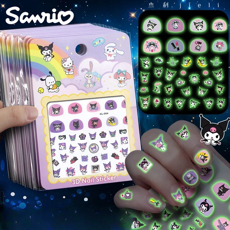 Adesivi Sanrio HelloKitty Kuromi My Melody Adesivi per nail art Bambini Cute Little Girl Adesivi per unghie impermeabili all\'ingrosso