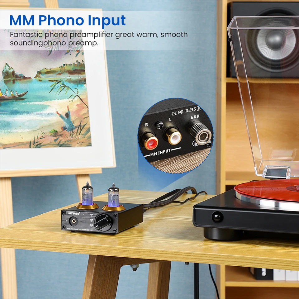 AIYIMA T3 Vakuum Vorverstärker Verstärker 6A2 Rohr MM Phono Vinyl Plattenspieler Stereo Vorverstärker Plattenspieler Vorverstärker Verstärker – Detail 7