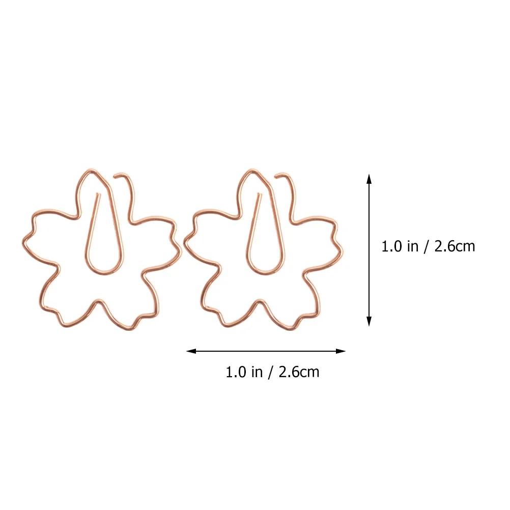 20 Pcs Cherry Blossoms Shaped Paper Clip Office Folders Stainless Steel