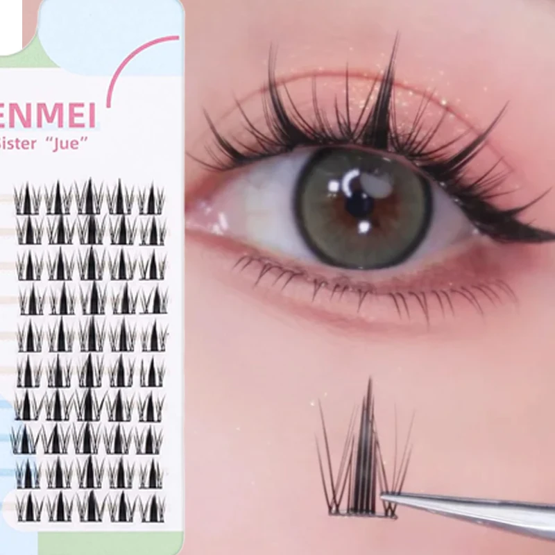 

10Rows/Box Korean Makeup Individual Lashes DIY Self Adhesive Cluster Manga Eyelashes Natural Look Wispy Soft Glue-Free Eyelashes