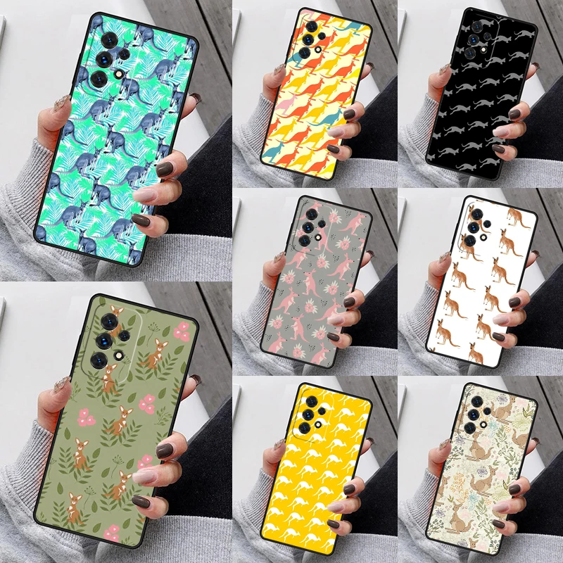 Animal Kangaroo Phone Case For Samsung Galaxy S23 S21 S20 FE S24 S22 Ultra Note20 S10 S9 S8 Plus A40 A52 A12 A13 A53