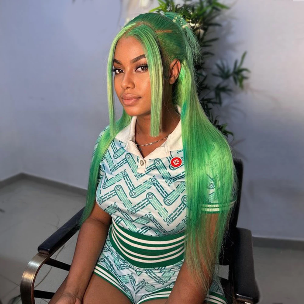 

Bone Straight 13x6 Lace Front Wig Light Green Lace Front Wig Human Hair Pre Plucked Blonde 613 Lace Frontal Wigs For Women