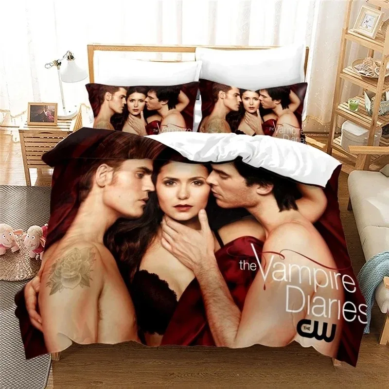 

3D TV Series The Vampire Diaries Love Child Duvet Cover Set HD Comforter Cover Bedclothes For Kids Bedding Sets Bedroom Decor