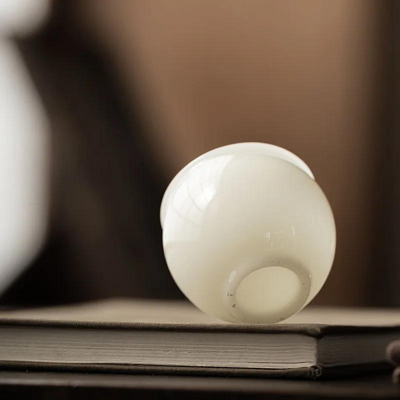 Dehua الأبيض الخزف الجليد اليشم كوب شاي سيراميك ماستر شرب كوب الاستخدام الشخصي الصينية طقم شاي Gongfu تصميم الحد الأدنى هدية #2