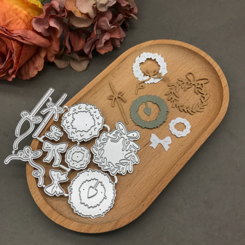 

1pcs metal cutting dies cut die mold Christmas wreath decorations Scrapbook paper craft blade punch stencils dies