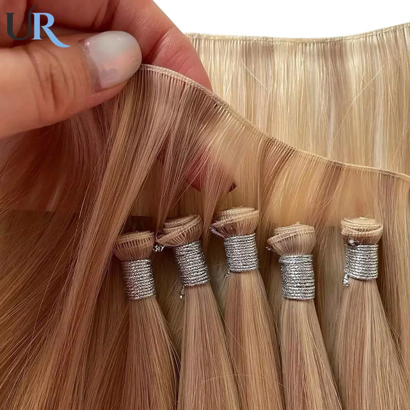 Clearaance Human Hair Weft Genius Weft Straight Invisible Hair Extensions For Women Double Drawn Hairpiece Hair Bundles 50G