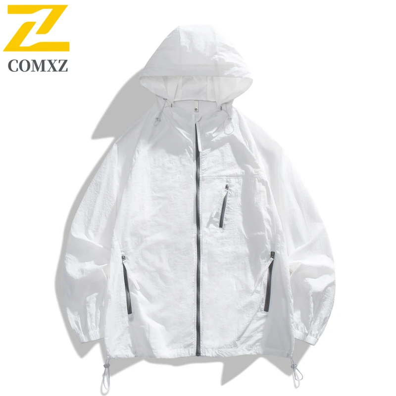 Japanese Harajuku Sports Jacket Men's Summer Casual Loose Lightweight UV Sunscreen Windbreaker Women's Travel Multicolor Coat