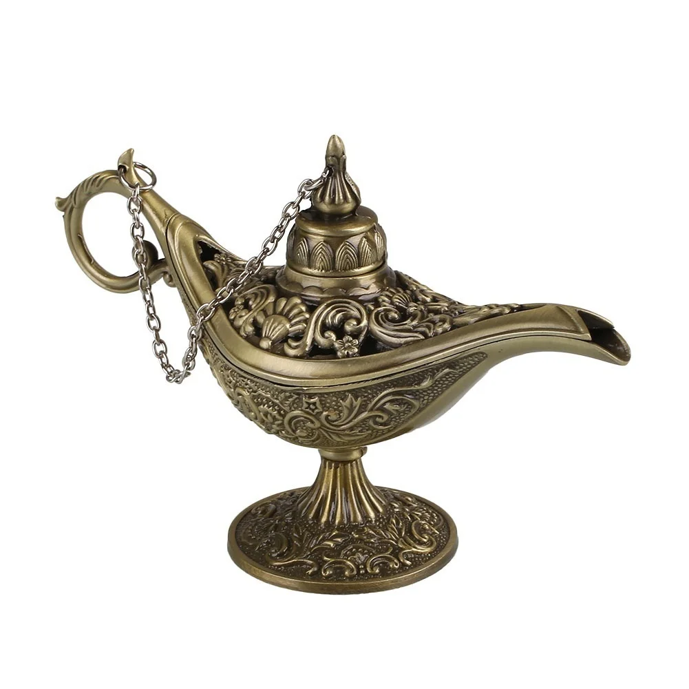 Lampada Genio In Metallo Aladino, Aladdin Magic Genie Light Teiera Magica Di Lusso Teiera Elfo Retro Luce Teiera Lampada A Olio Uso In Casa Collezione Di Luce Desiderando