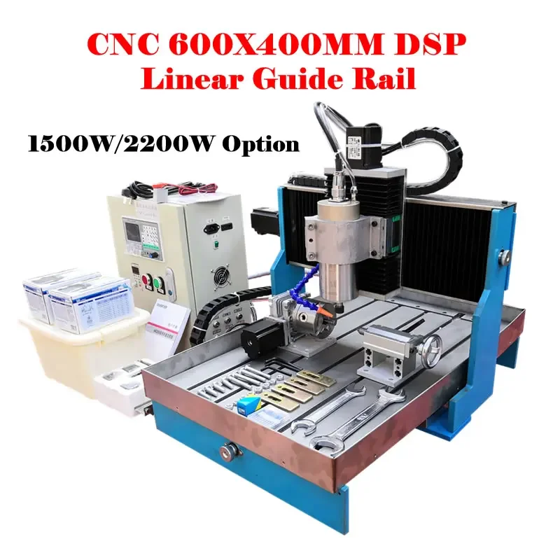 

CNC 6040 DSP Offline Wood Router 600x400mm 4 Axis 2200W Spindle Linear Guide Rail Steel Table Aluminum Metal Engrave Machine