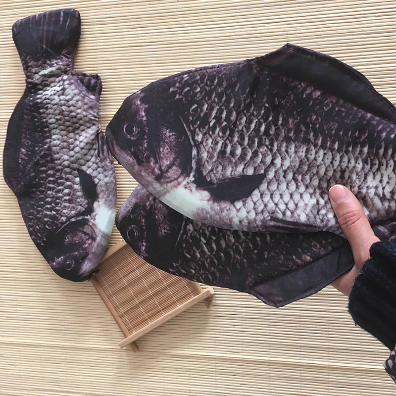 Realistic Carp Pen Bag  Fish Shape Make-up Pouch Pen Pencil Case With Zipper Makeup Pouch Wash Funny Handbag Casual Gift