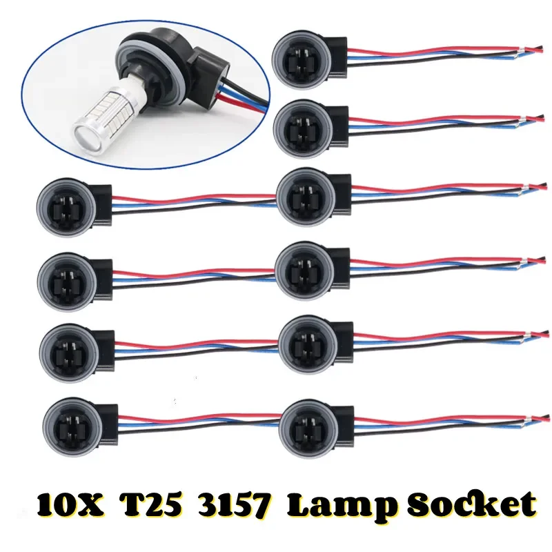 10X T25 3156 3157 P27W Buchse Auto Lampe Licht Adapter Verlängerung Stecker Stecker Birne Halter Rücklicht Sockel LED Buchse Stecker