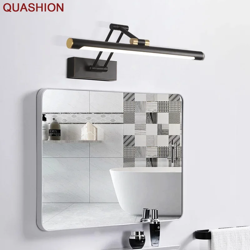 Mirror Front Light Bathroom Mirrors Cabinet Foldable Telescopic Adjustable Washbasin Shower Closet Strip Led Makeup Fill Light