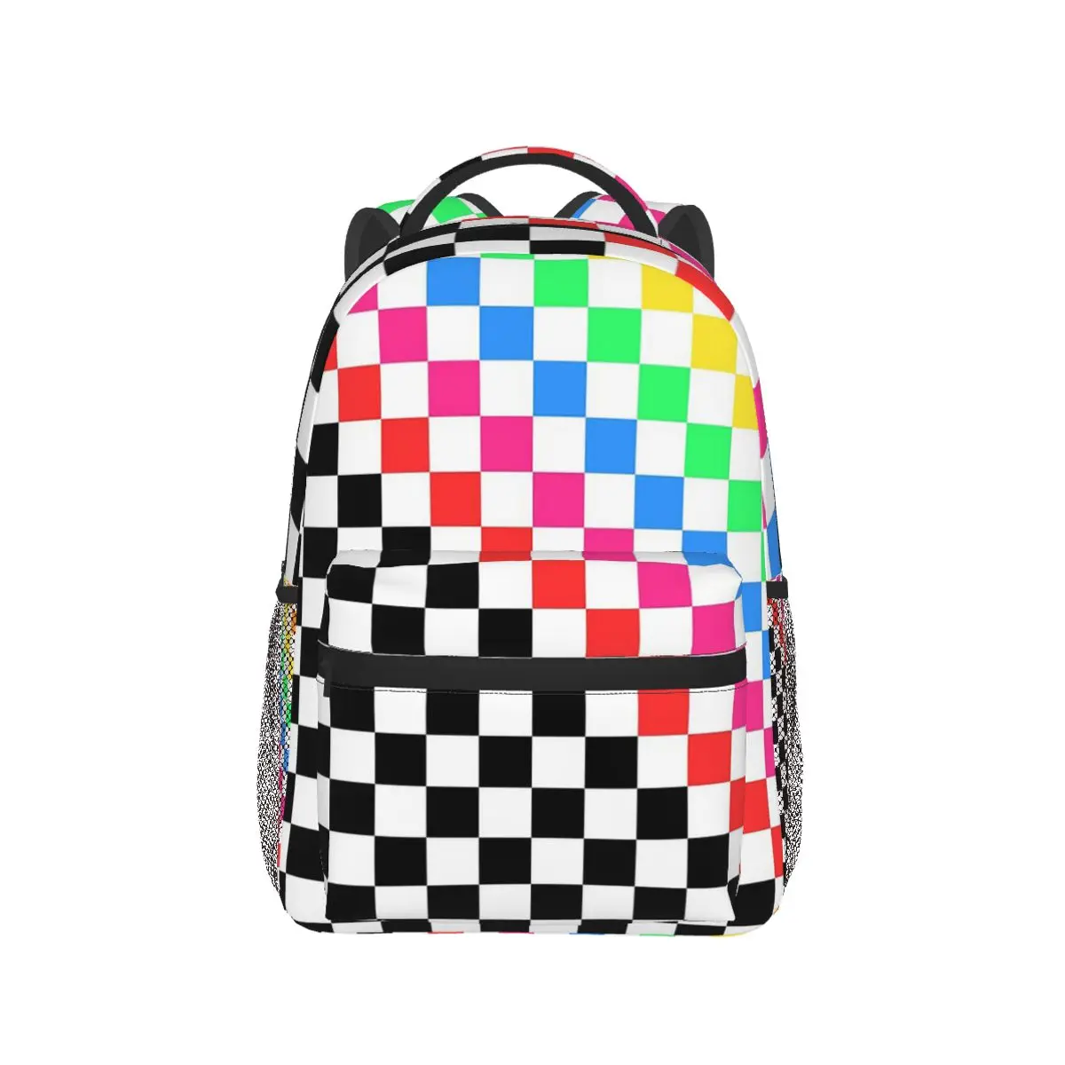 

Rainbow Checkerboard Checked Pattern Backpack Daypack Large Capacity Boys Girls BookBag School Bag Shoulder Bags for Men Women