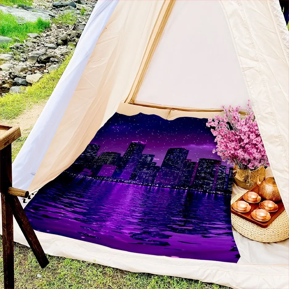 Scenic Landscape Vista Blanket Reversible Flannel Throw for Nature Lovers AllSeason Comfort Outdoor Escape Gift