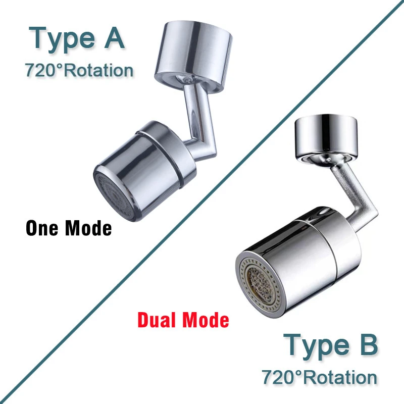 720° Swivel Faucet Extender Aerator Splash-proof Rotation Bubbler Kitchen Mixer Tap Adapter M22/M24 Water Saving Nozzle Sprayer