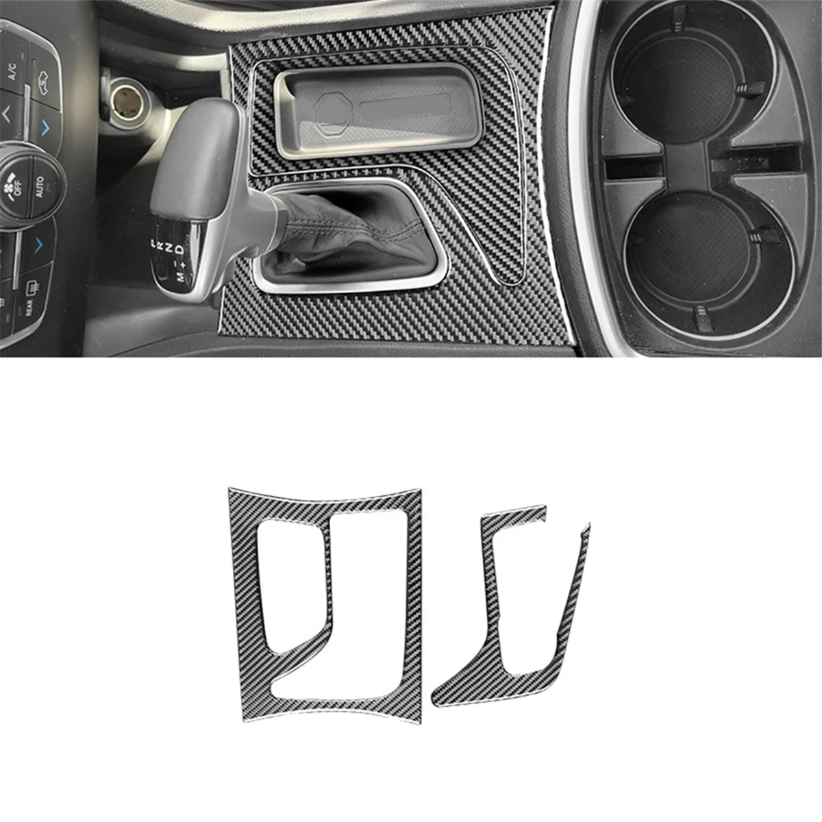 Carbon Fiber for Charger 2015-2023 Center Console Gear Shift Panel Cover Trim Interior Accessories LHD